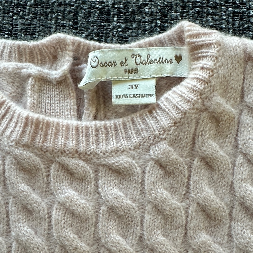 Pink Cable Knit Kids Dress - Picture 2 of 4